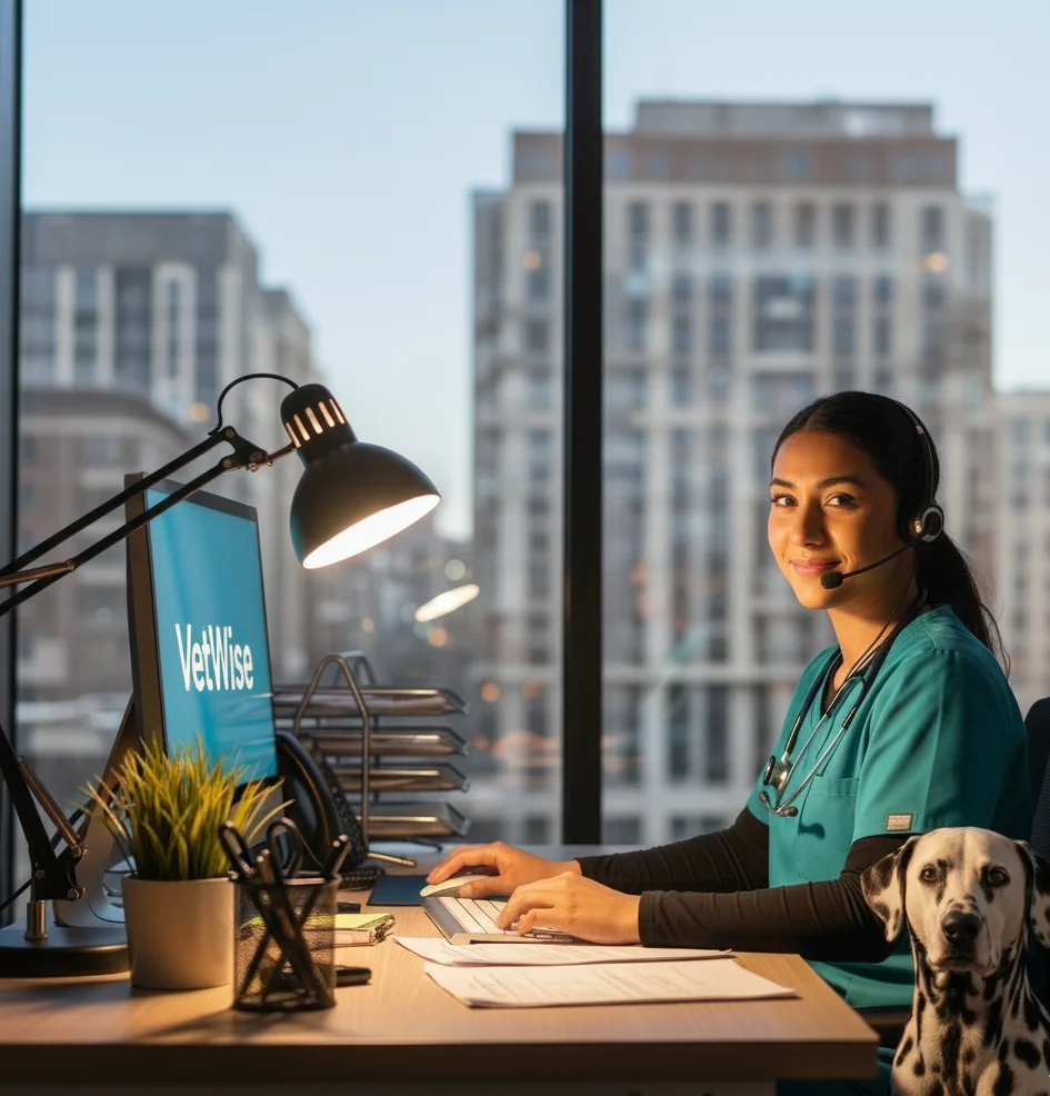 VetWise veterinary technician providing remote care